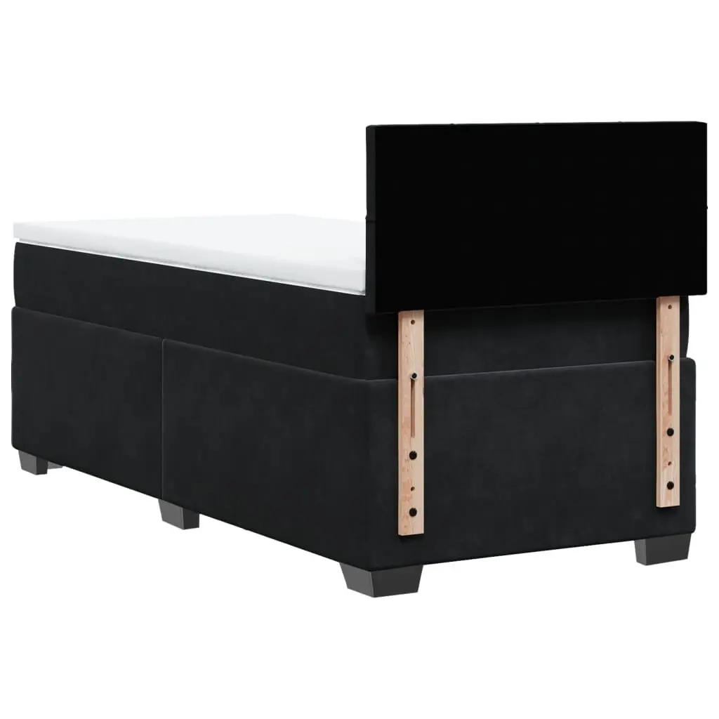 Box Spring Bed Black King Single Pocket Spring Mattress with Topper