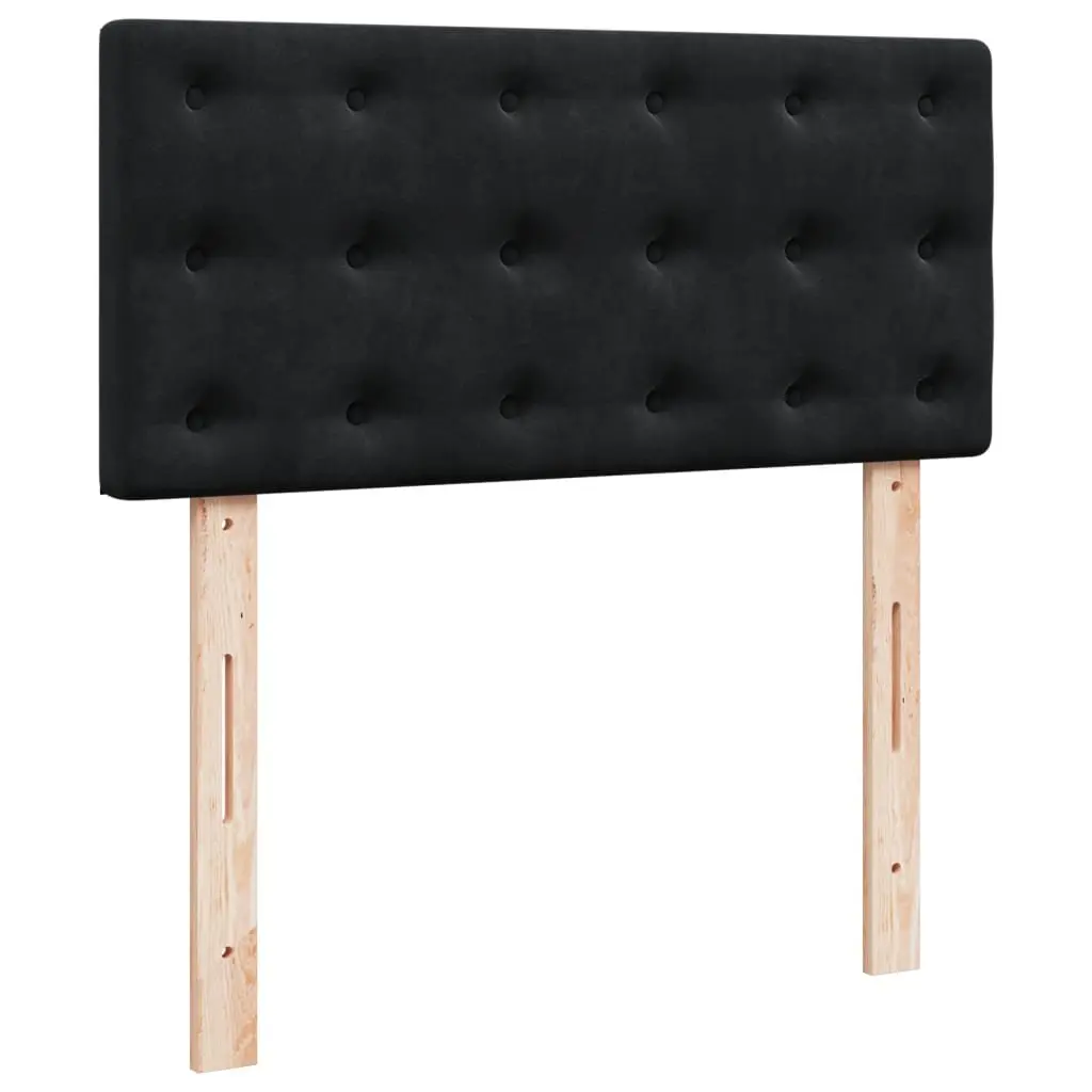 Box Spring Bed Black King Single Pocket Spring Mattress Fabric Frame Slats