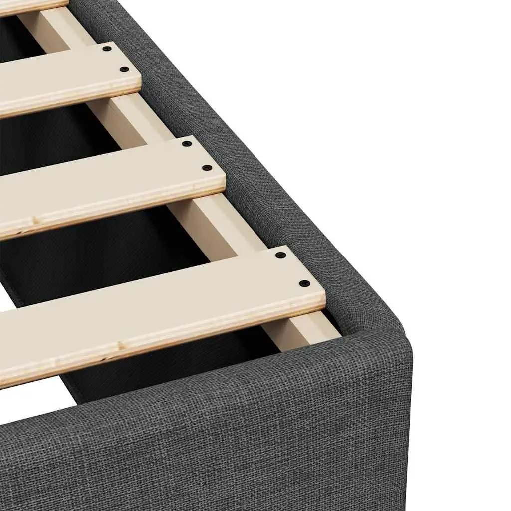 Double Box Spring Bed with Pocket Mattress Black Fabric Frame Bedroom Furniture