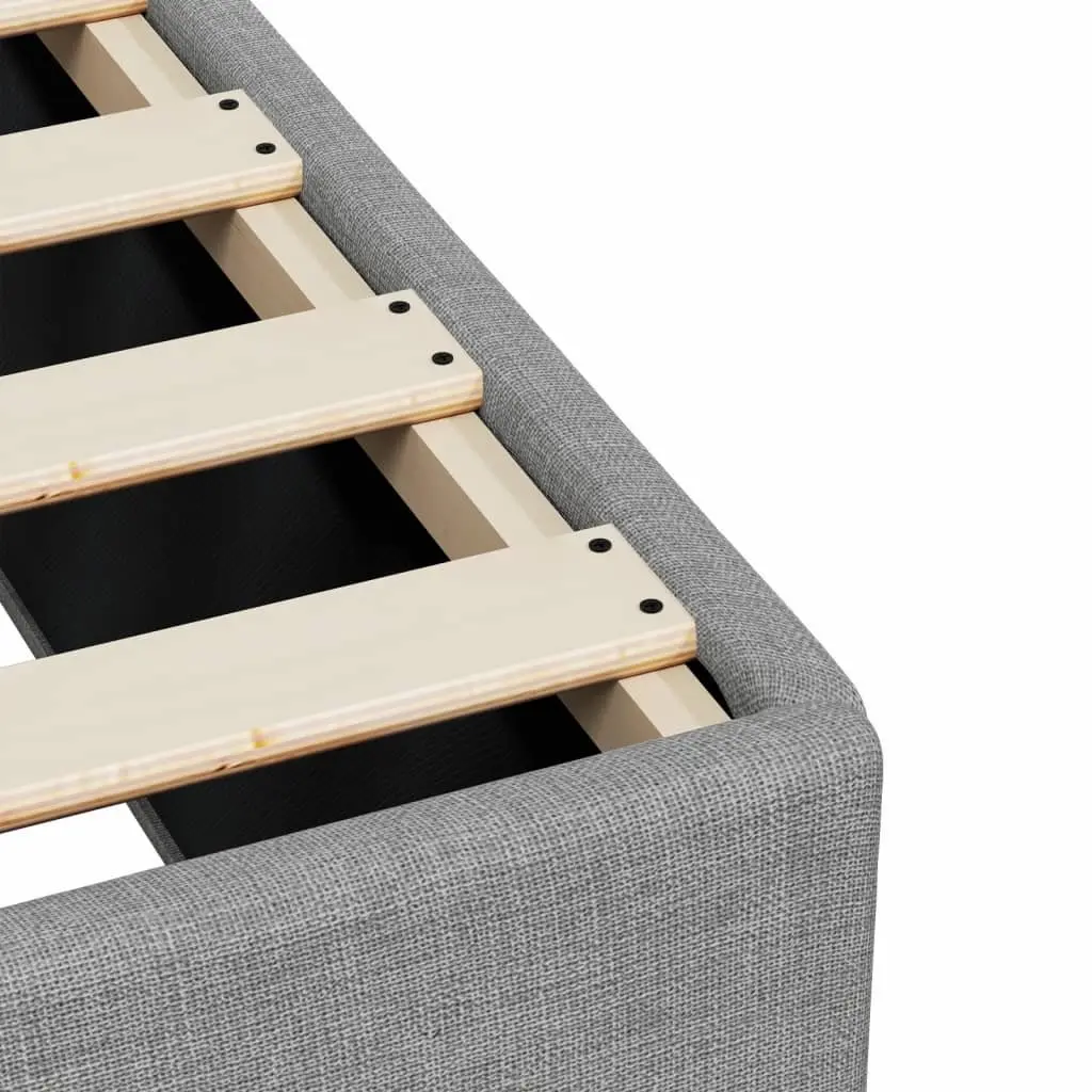 Queen Box Spring Bed Dark Grey Fabric Upholstered Frame with Pocket Spring Mattress and Removable Topper