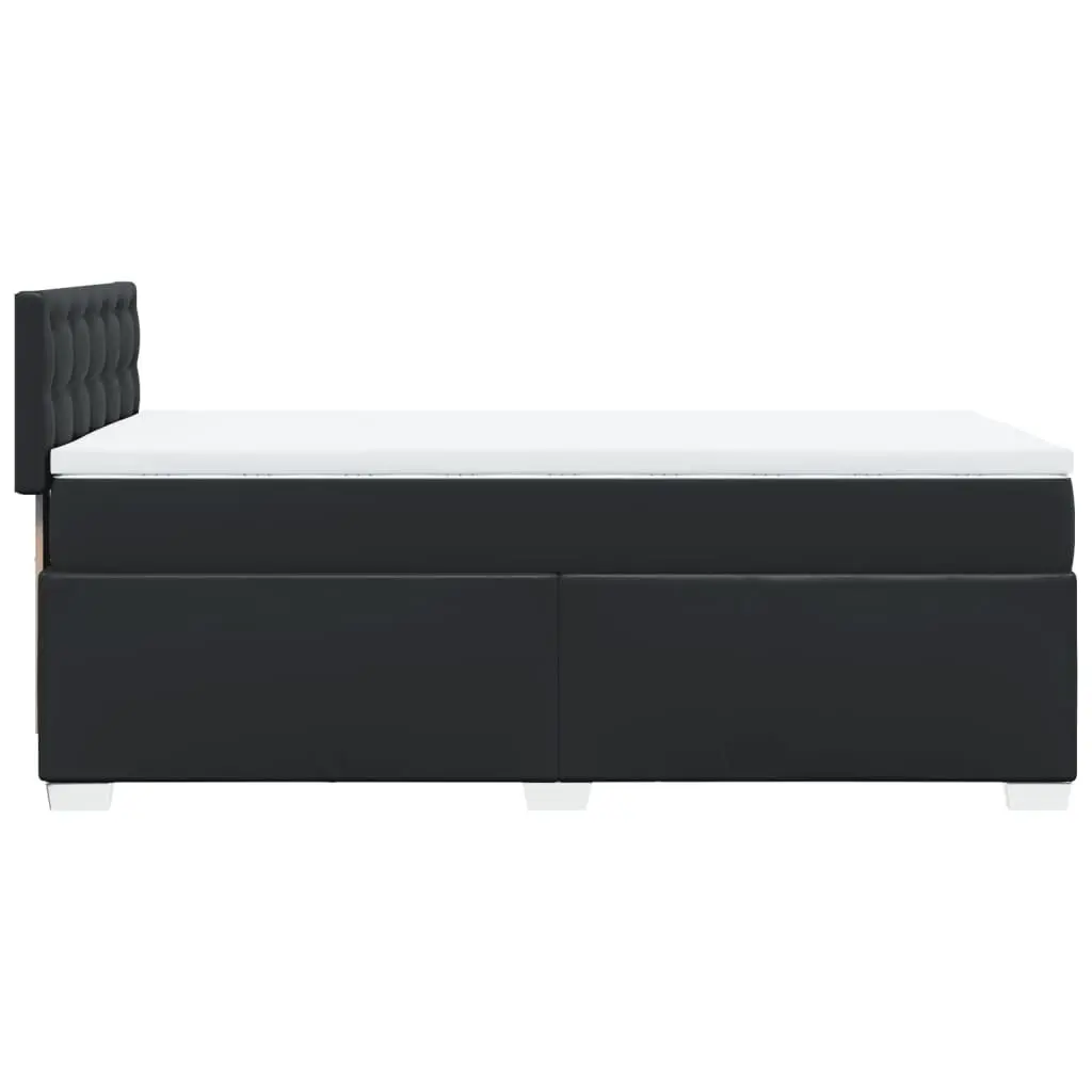 Box Spring Bed Black King Single Pocket Sprung Mattress Faux Leather Frame