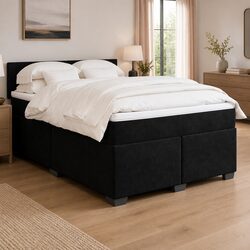 Double Box Spring Bed with Velvet Upholstery—Simply Great