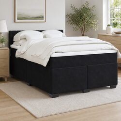 Concise Description of Grey Velvet Box Spring Bed