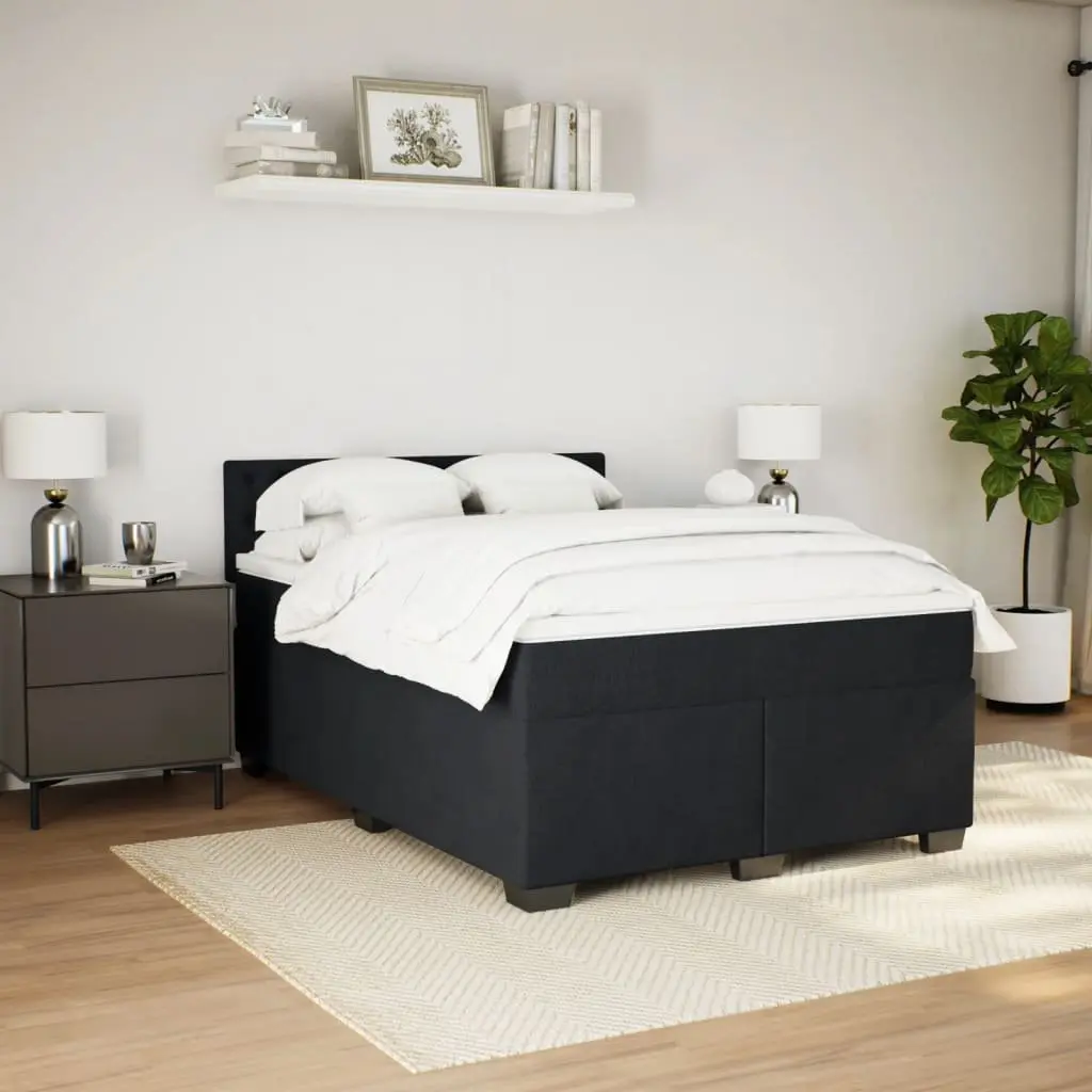 Box Spring Bed Grey Double Velvet Upholstered with Pocket Spring Mattress Slatted Base