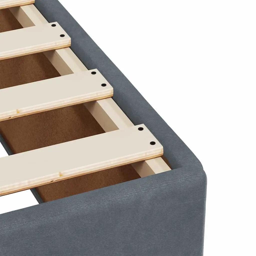 Box Spring Bed Black Queen Size Velvet Upholstery Pocket Spring Mattress