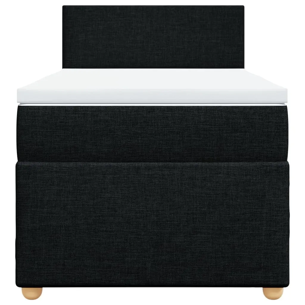 Box Spring Bed Black King Single Pocket Spring Mattress Slatted Frame