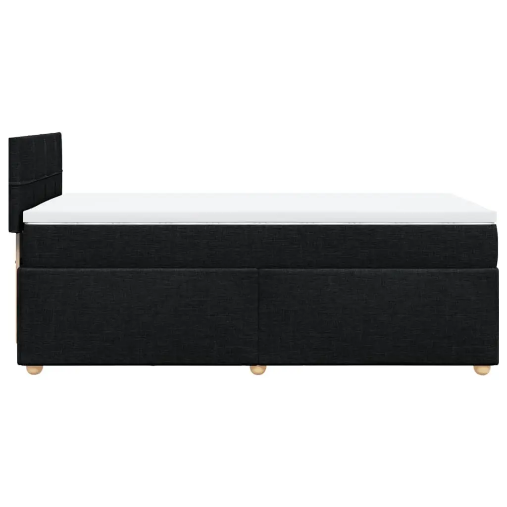 Box Spring Bed King Single Black Fabric Pocket Spring Mattress