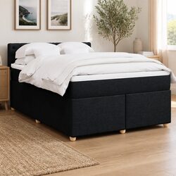 Queen Box Spring Bed with Pocket Spring Mattress Set