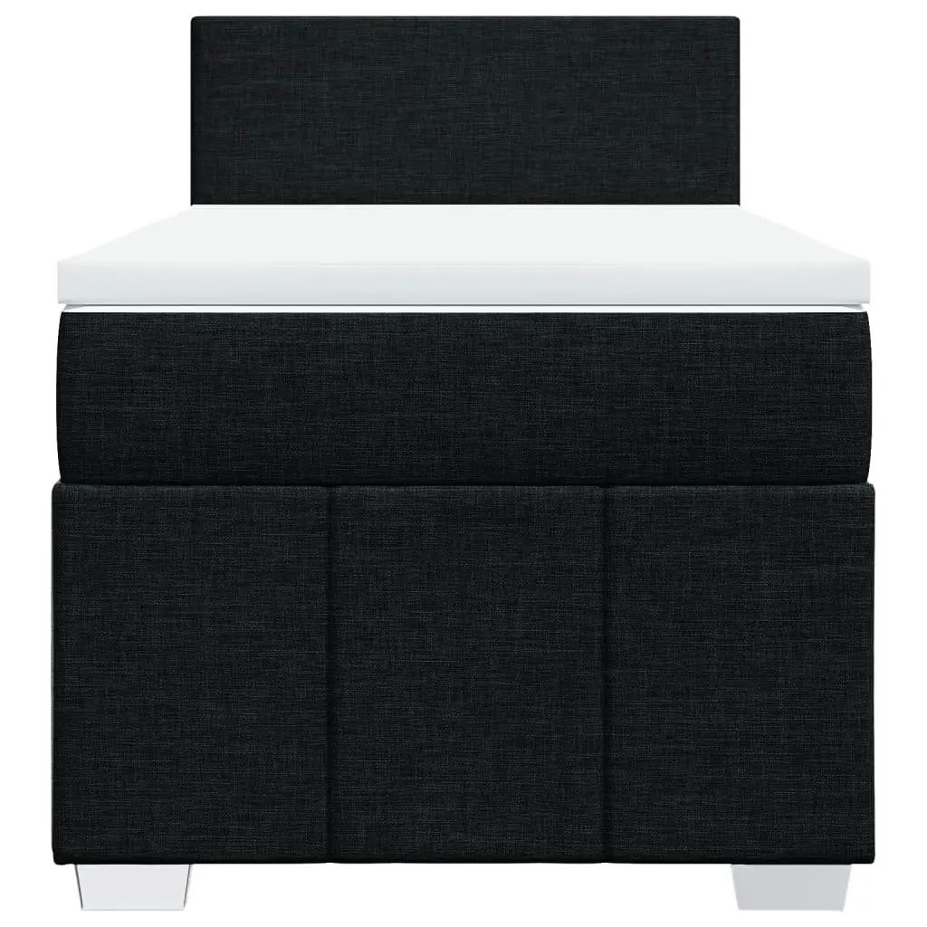 Box Spring Bed Black King Single Pocket Spring Mattress Fabric Frame