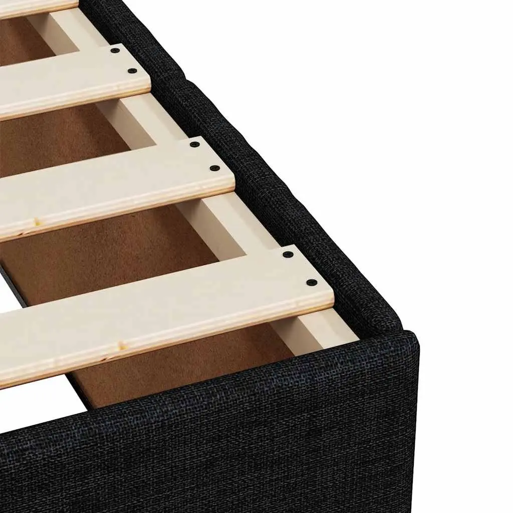 Box Spring Bed Black King Single Pocket Spring Mattress Slatted Frame