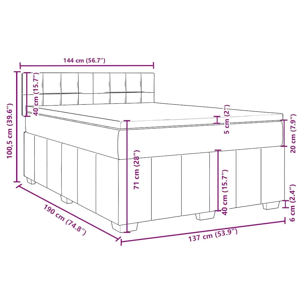 Double Box Spring Bed with Integrated Pocket Mattress