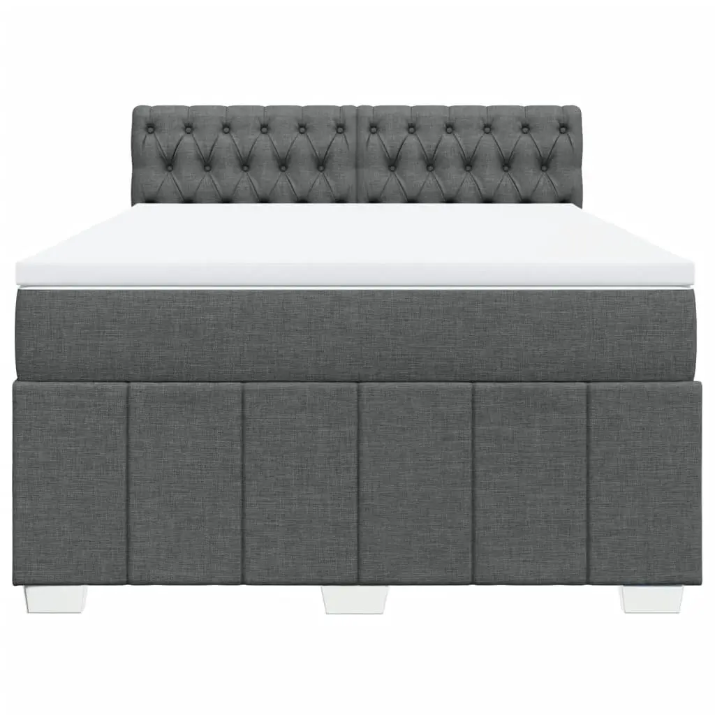 Double Bed Black Fabric Double Pocket Sprung Mattress with Removable Topper