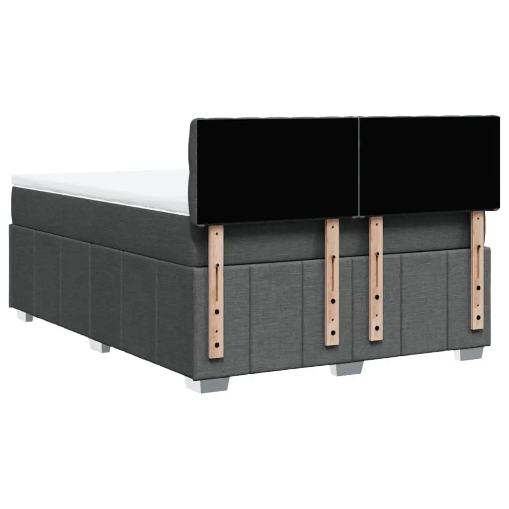 Double Bed Black Fabric Double Pocket Sprung Mattress with Removable Topper