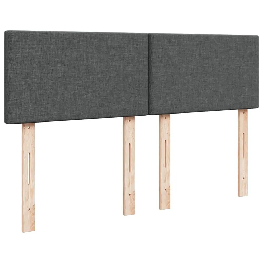 Queen Bed Grey Upholstered Fabric Frame Pocket Sprung Mattress