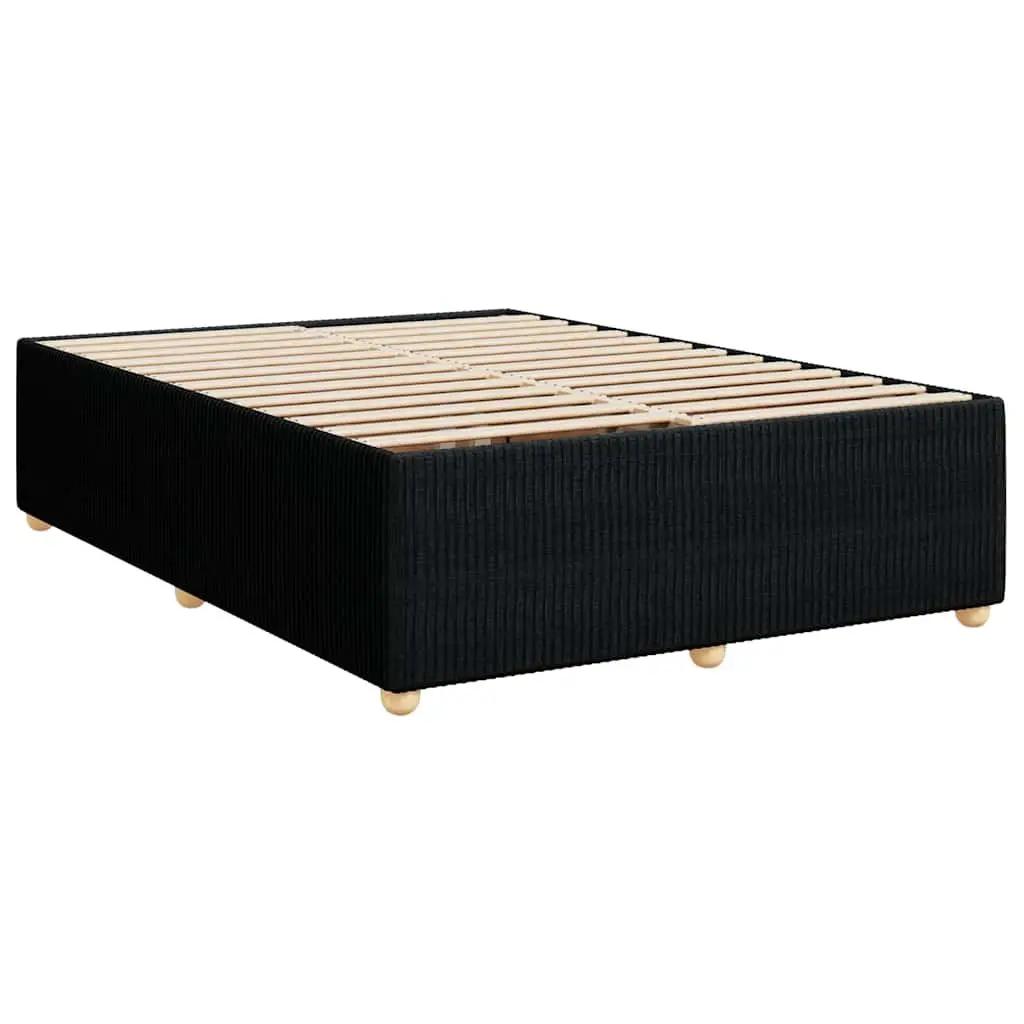 Double Bed Black Fabric Pocket Spring Mattress with Removable Topper