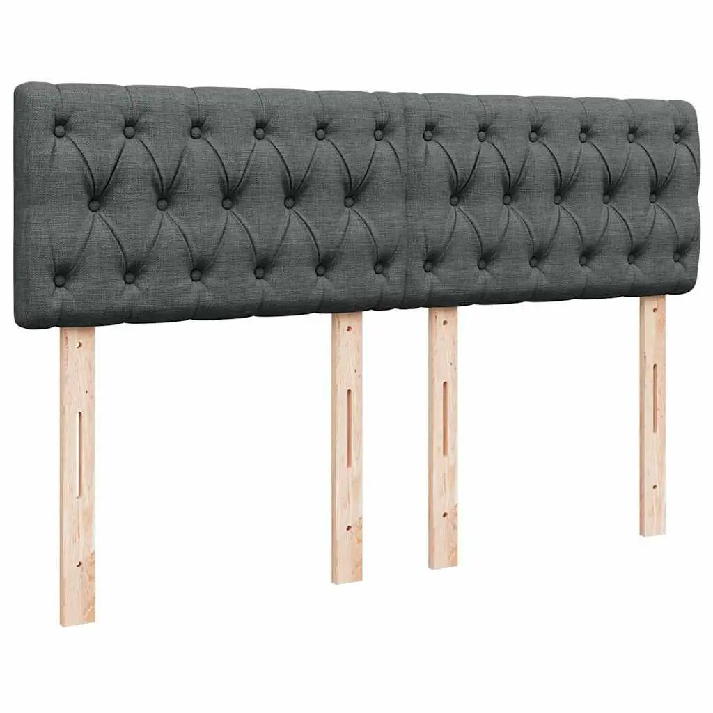 Queen Bed Frame Grey Fabric Pocket Spring Mattress Slats