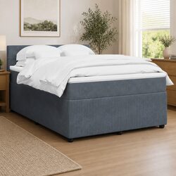 Concise Overview of Grey Velvet Box Spring Bed Features