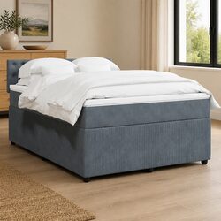 Double Box Spring Bed with Pocket Spring and Velvet Frame