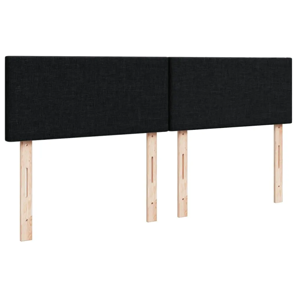 Double Box Spring Bed Black Fabric Pocket Spring Mattress with LED Lighting