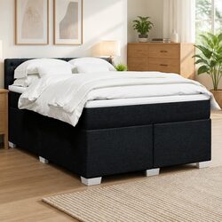 Double Box Spring Bed with Pocket Spring Mattress & LED Lights
