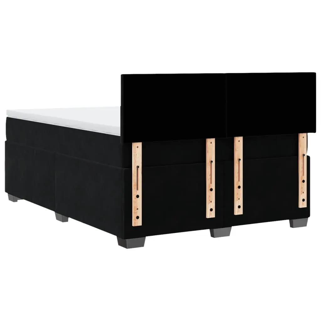 Queen Bed Black Velvet Pocket Spring Mattress with LED Lights