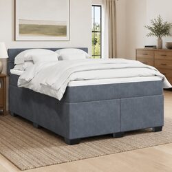 Queen Box Spring Bed with Pocket Mattress and LED Lighting