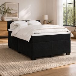Queen Box Spring Bed with LED Lights