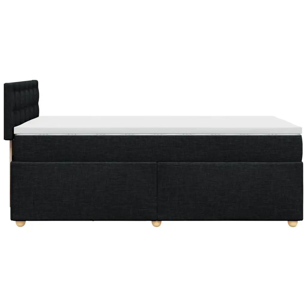 Box Spring Bed with Pocket Spring Mattress LED Lights Black King Single Fabric