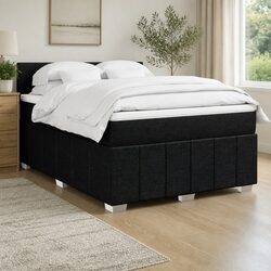 Double Box Spring Bed with Pocket Spring Mattress & LED Lights