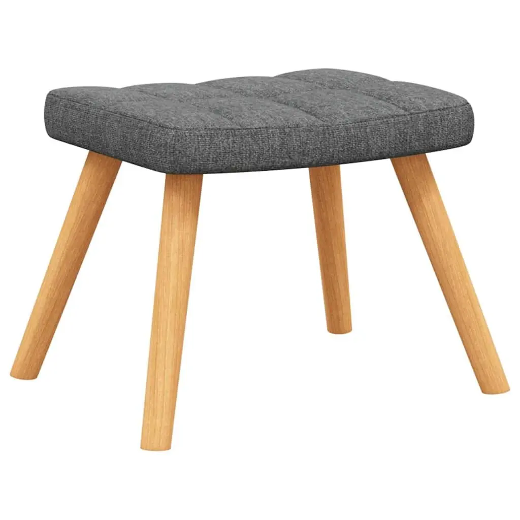 Rocking Chair Dark Grey Fabric with Footstool Padded Foam Upholstered Relaxing Lounge Seat