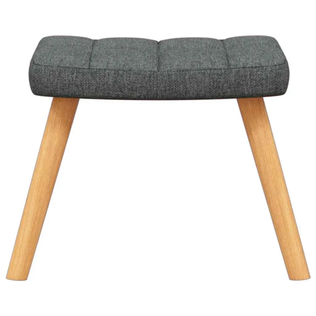 Rocking Chair Dark Grey Fabric with Footstool Padded Foam Upholstered Relaxing Lounge Seat