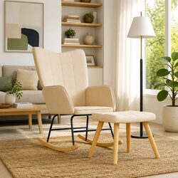 Stylish Rocking Chair with Matching Stool
