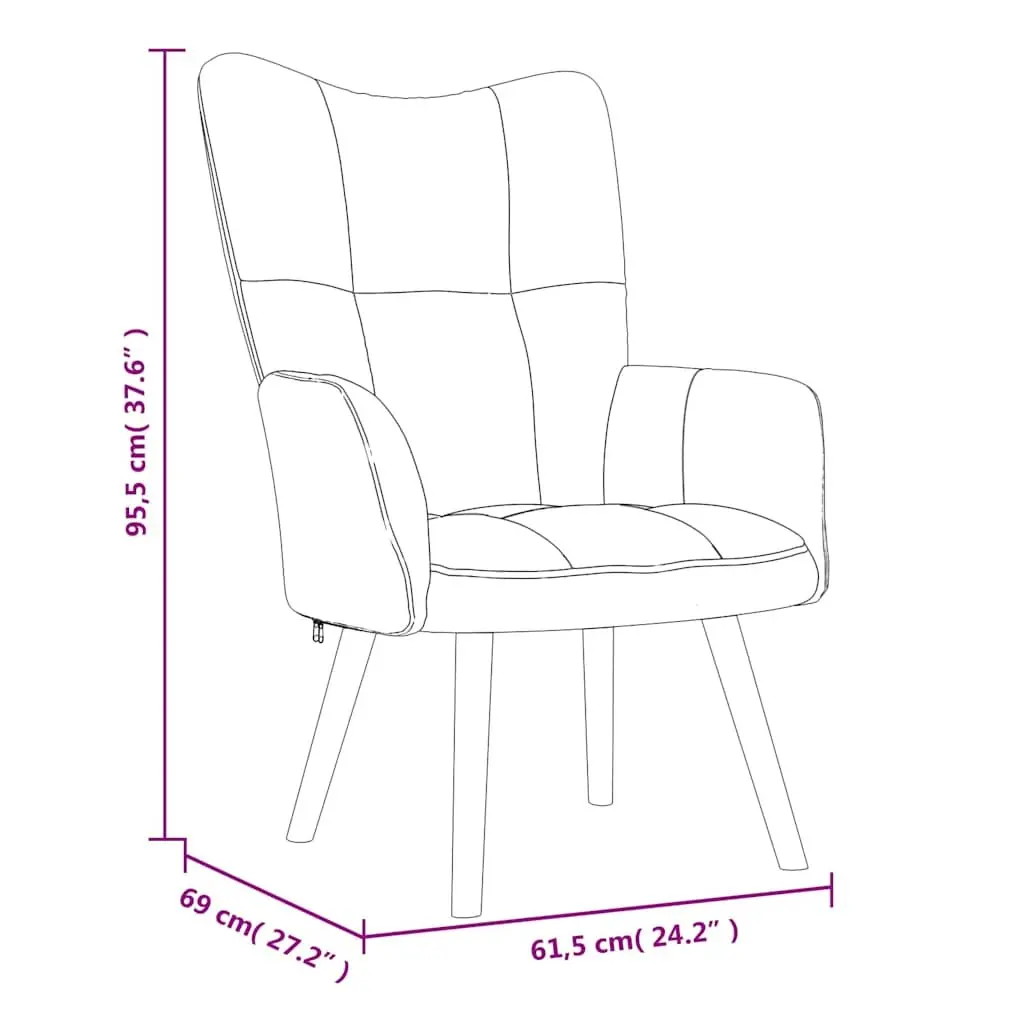 Armchair with Footstool Dark Green Velvet Relaxing Chair Padded Accent Seat