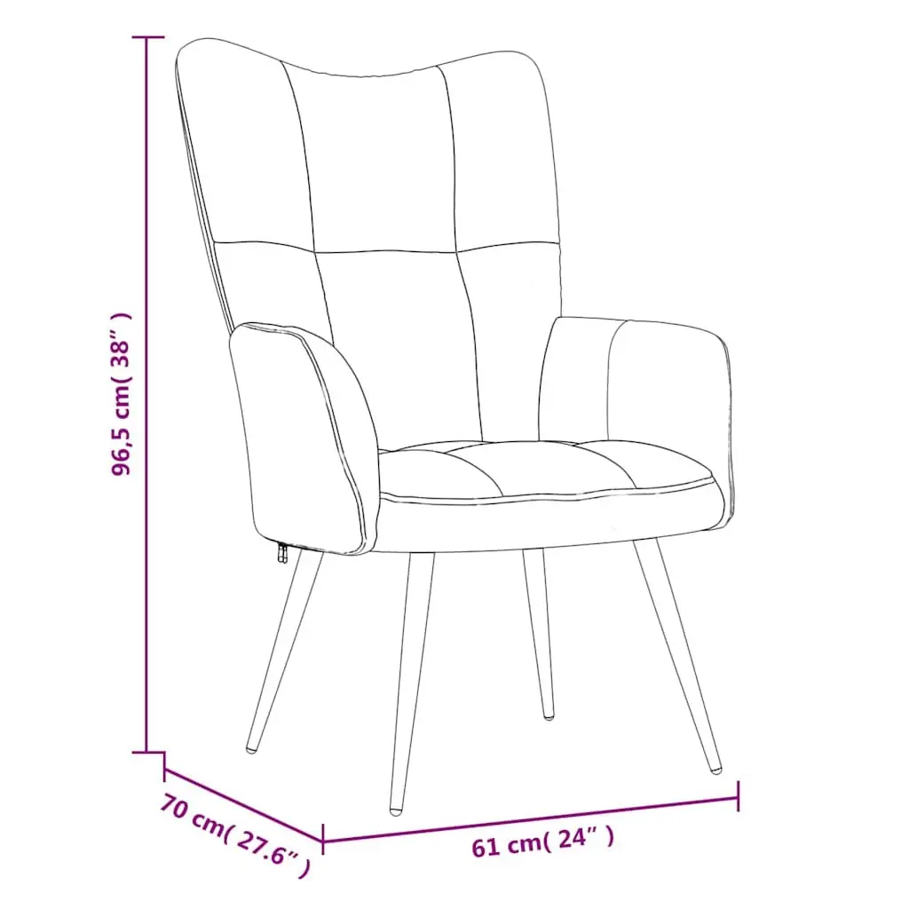 Relaxing Armchair Grey Velvet Upholstered Lounge Chair Comfortable Seating