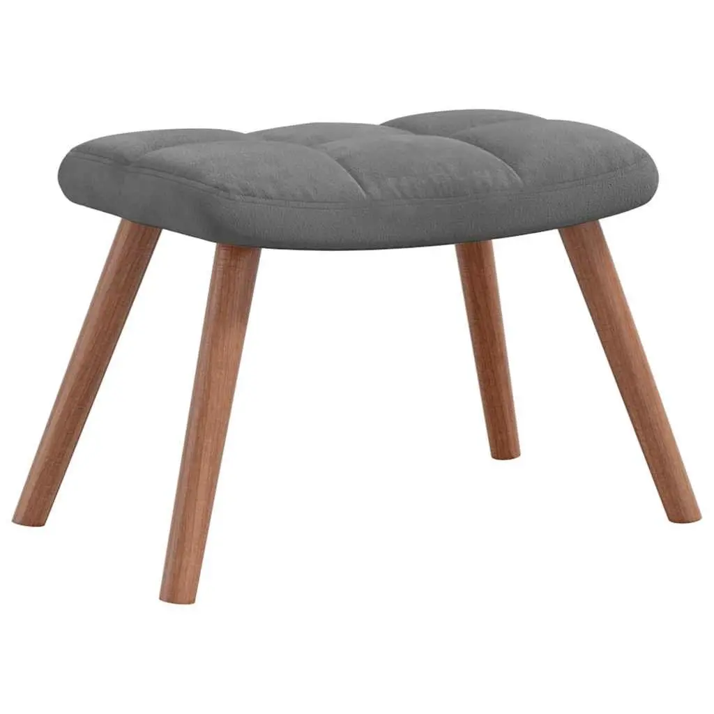 Rocking Chair Dark Grey Velvet Upholstered Padded Armchair with Matching Stool