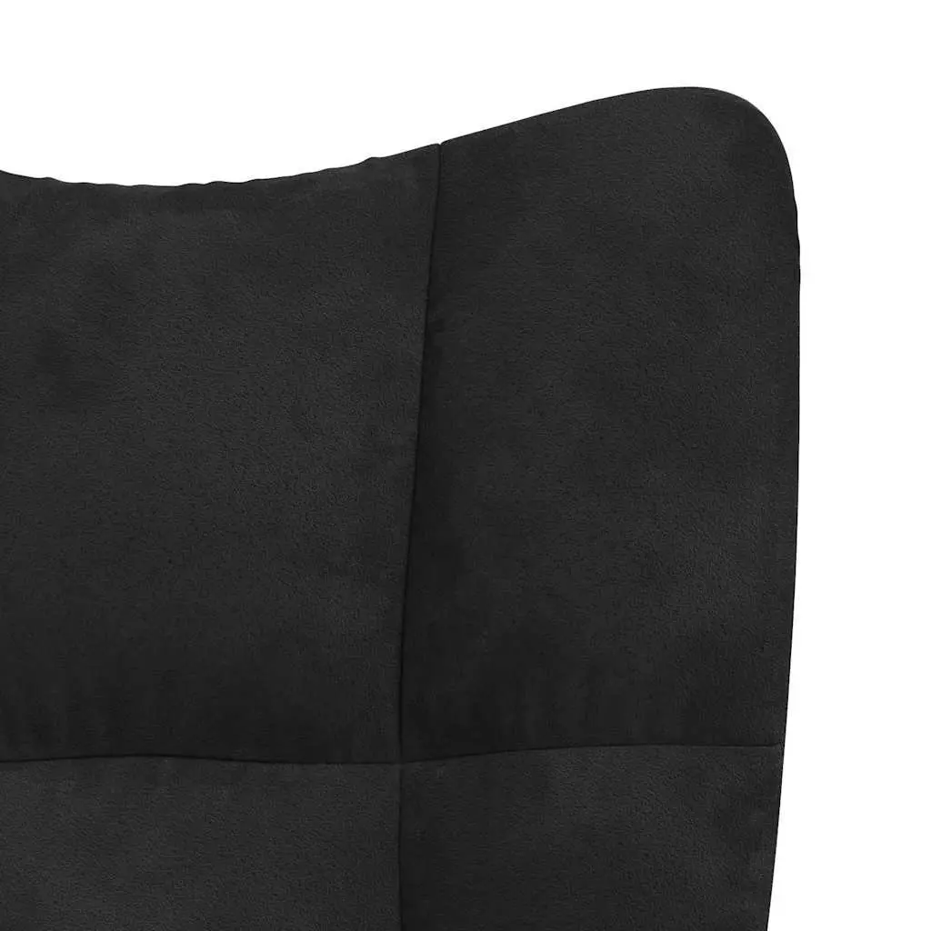 Adjustable Height Swivel Black Velvet Chair Padded Foam Armchair for Living Room or Office
