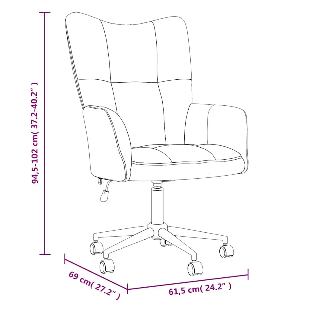 Adjustable Height Swivel Black Velvet Chair Padded Foam Armchair for Living Room or Office