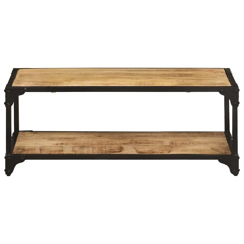 Coffee Table Brown 90x45x35cm Solid Mango Wood Vintage Style with Lower Shelf