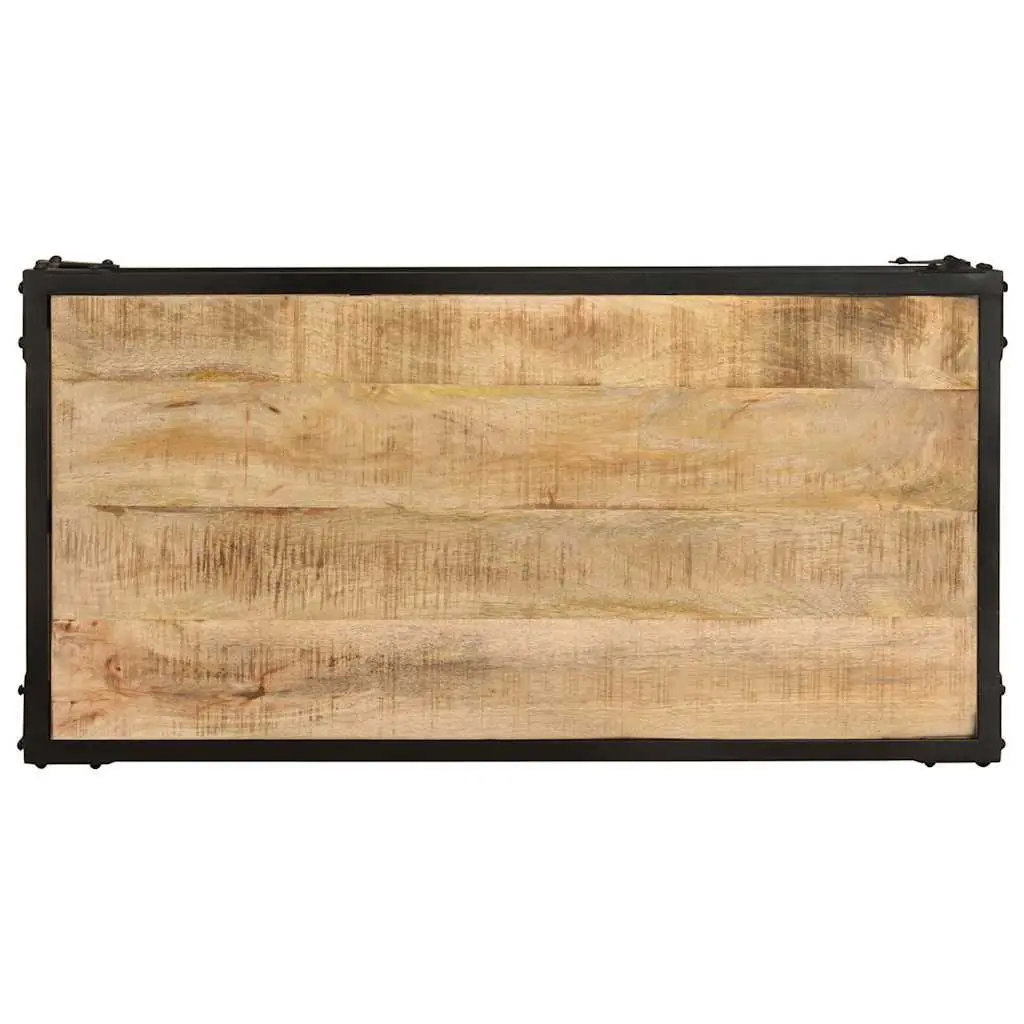 Coffee Table Brown 90x45x35cm Solid Mango Wood Vintage Style with Lower Shelf
