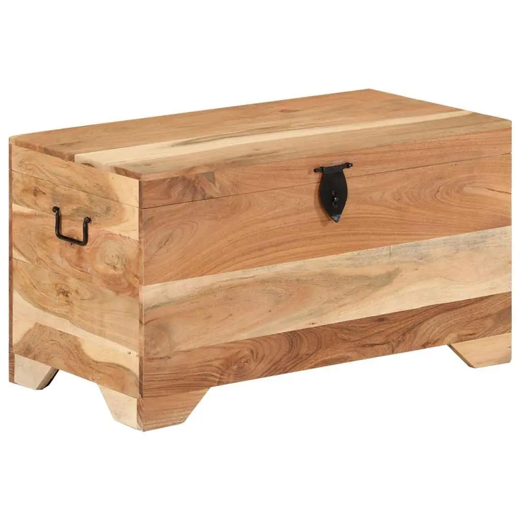Storage Chest Brown Solid Acacia Wood Multi-Purpose Latch Handles