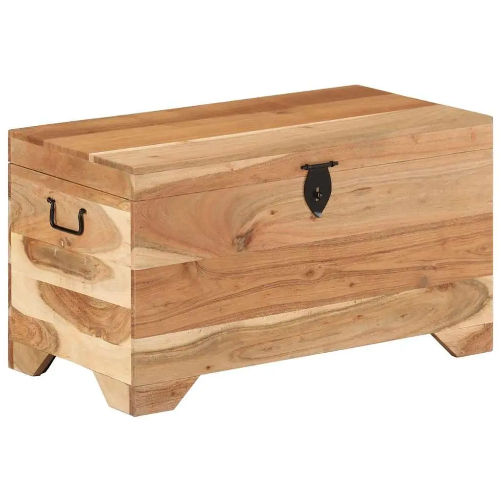 Storage Chest Brown Solid Acacia Wood Multi-Purpose Latch Handles