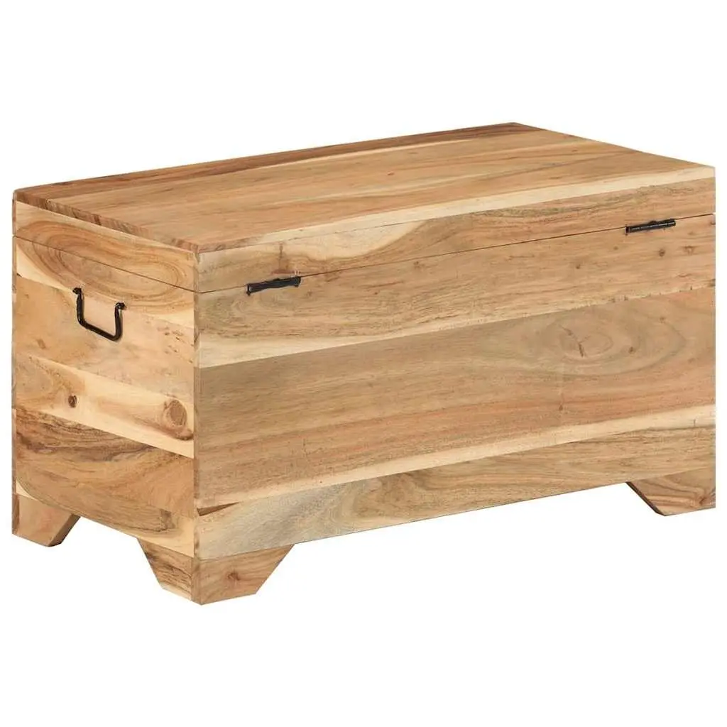 Storage Chest Brown Solid Acacia Wood Multi-Purpose Latch Handles