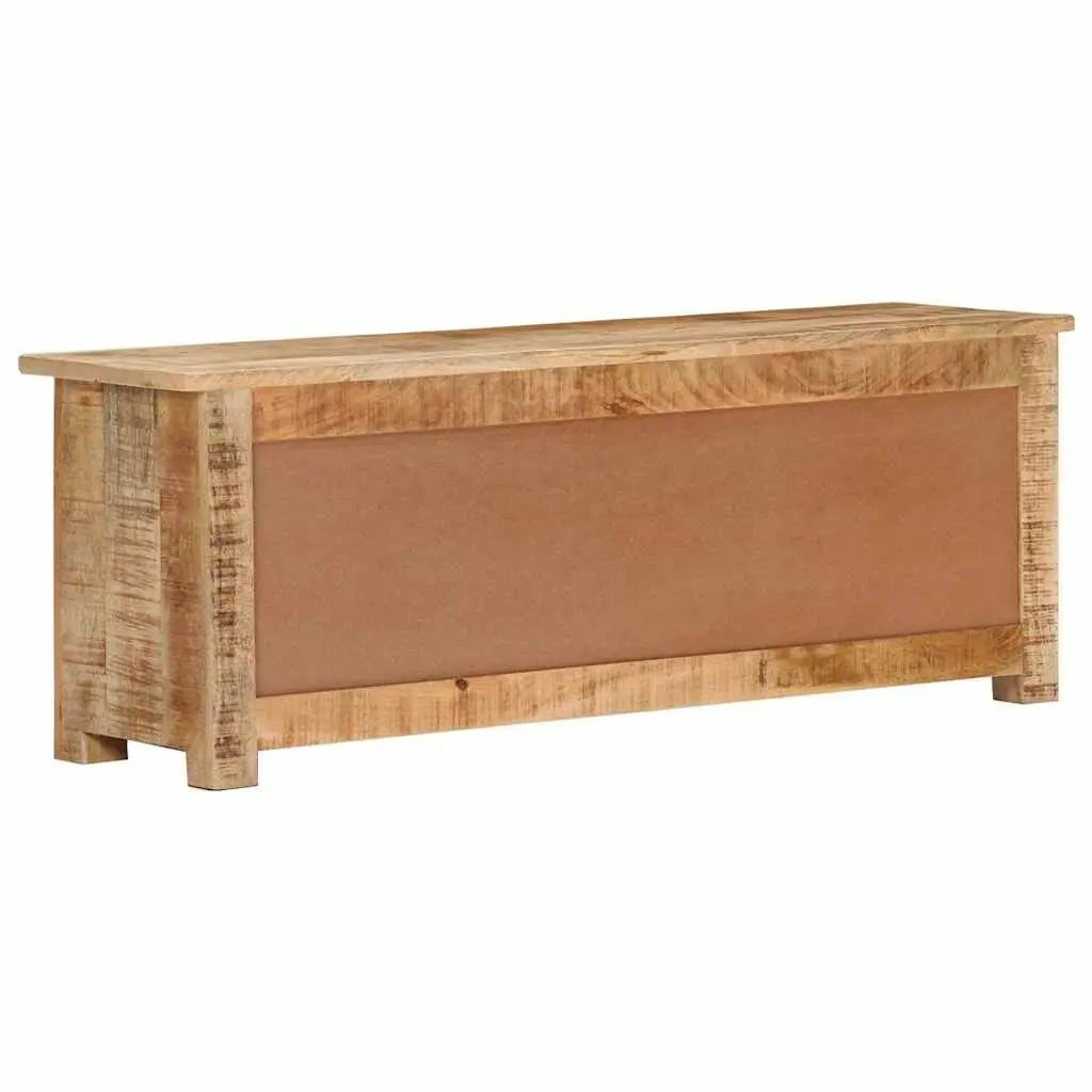 TV Cabinet Brown 110x30x40 cm Rough Mango Wood Rustic Sideboard with Drawers Compartments