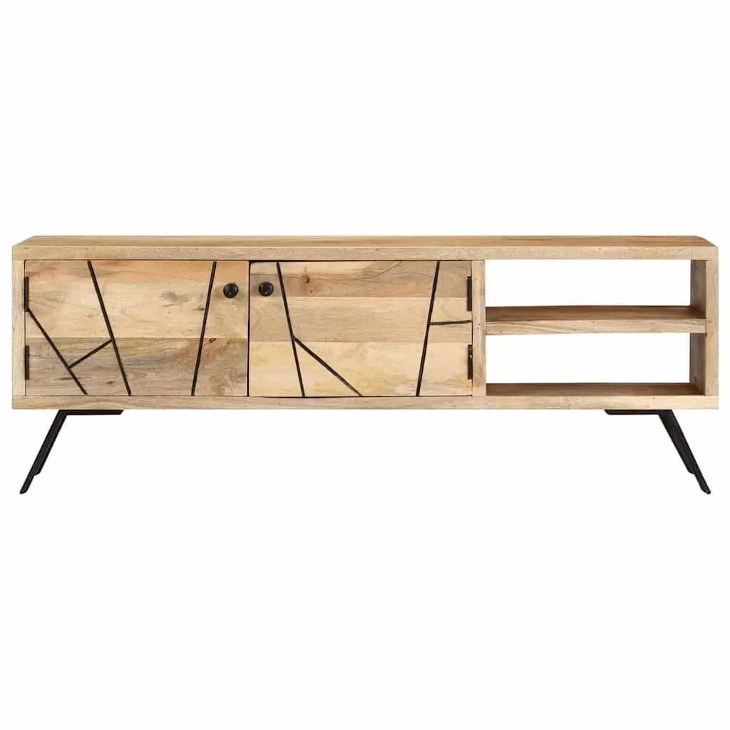 TV Cabinet 110x30x40 cm Solid Wood Beige Finish