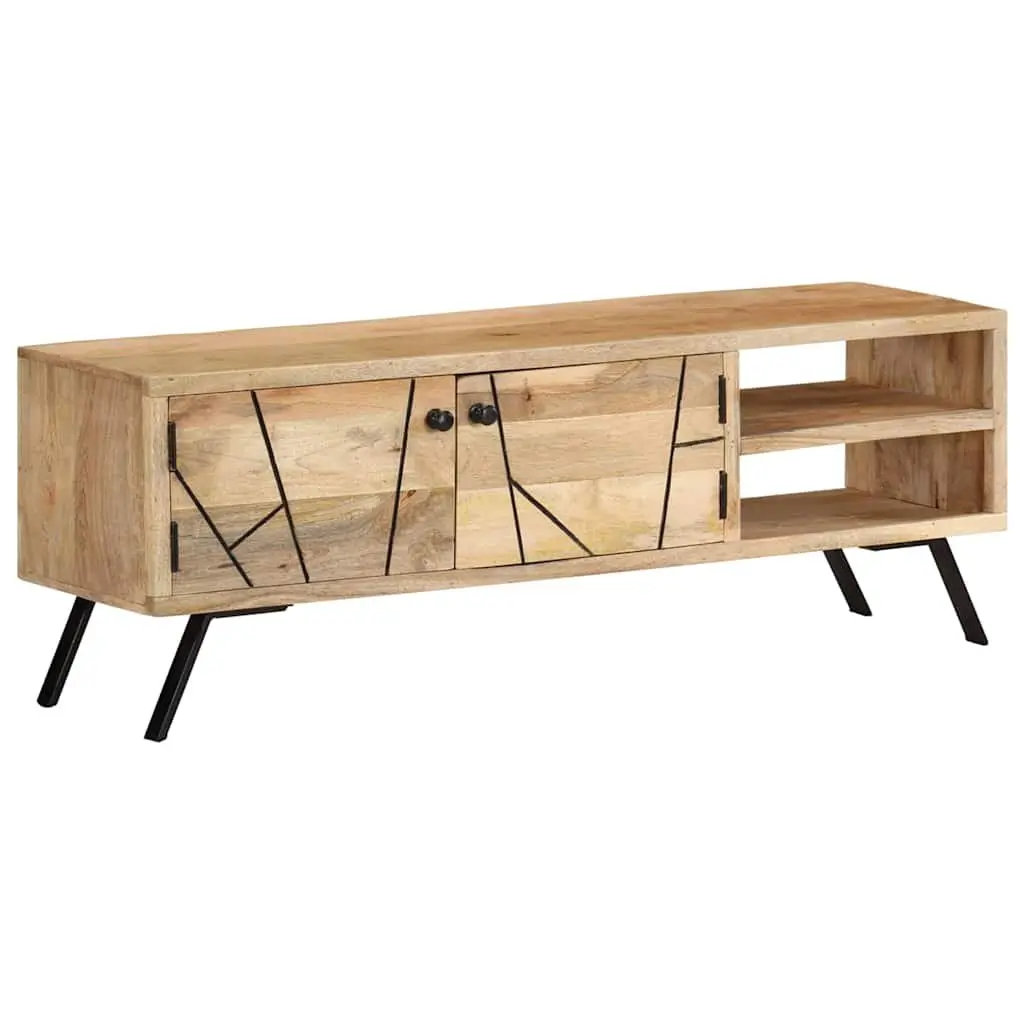 TV Cabinet 110x30x40 cm Solid Wood Beige Finish