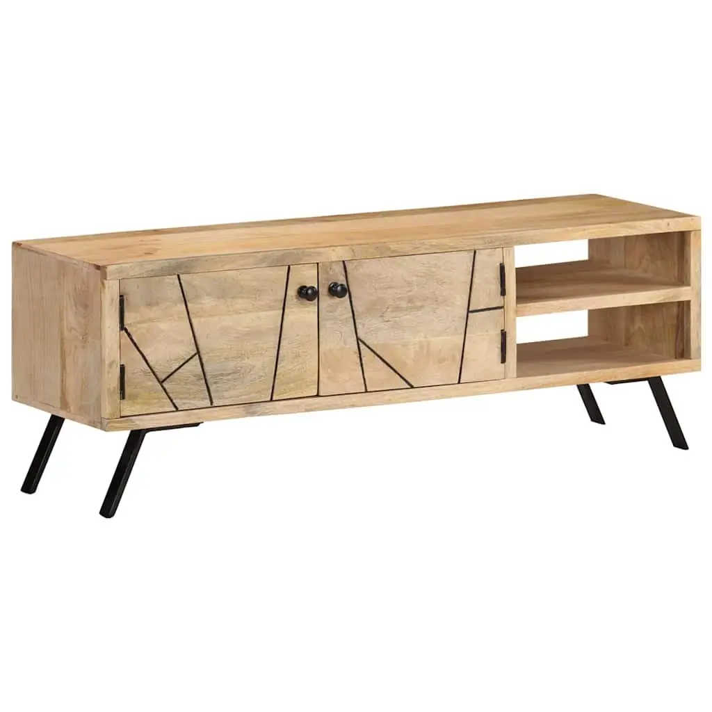 TV Cabinet 110x30x40 cm Solid Wood Beige Finish