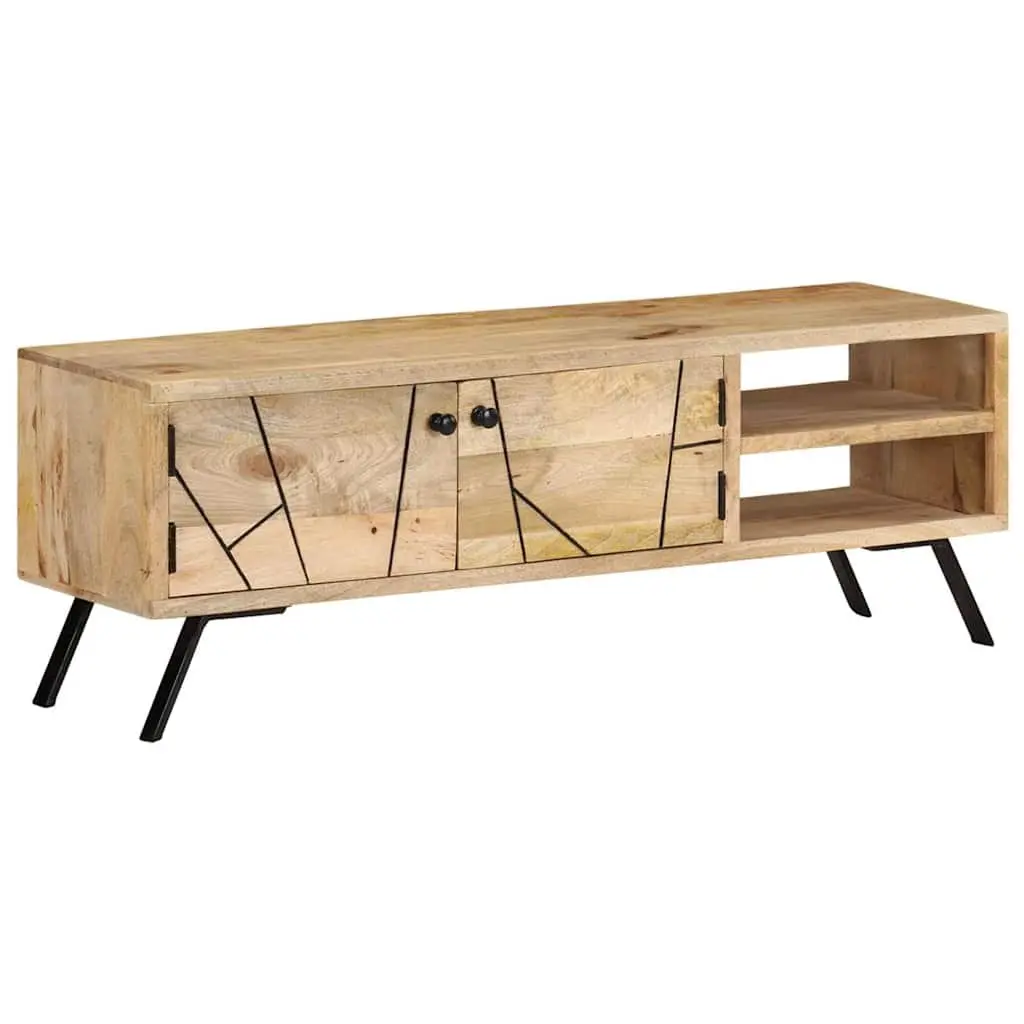 TV Cabinet 110x30x40 cm Solid Wood Beige Finish
