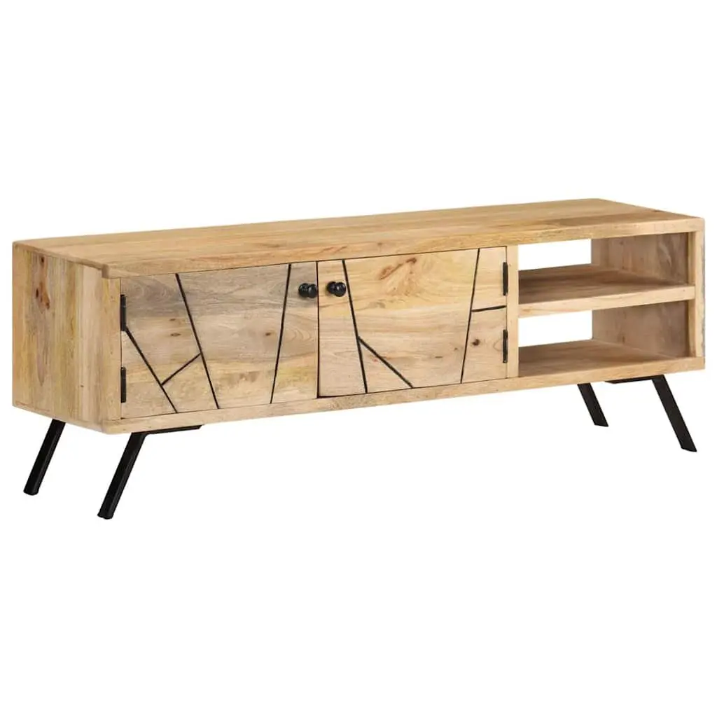 TV Cabinet 110x30x40 cm Solid Wood Beige Finish
