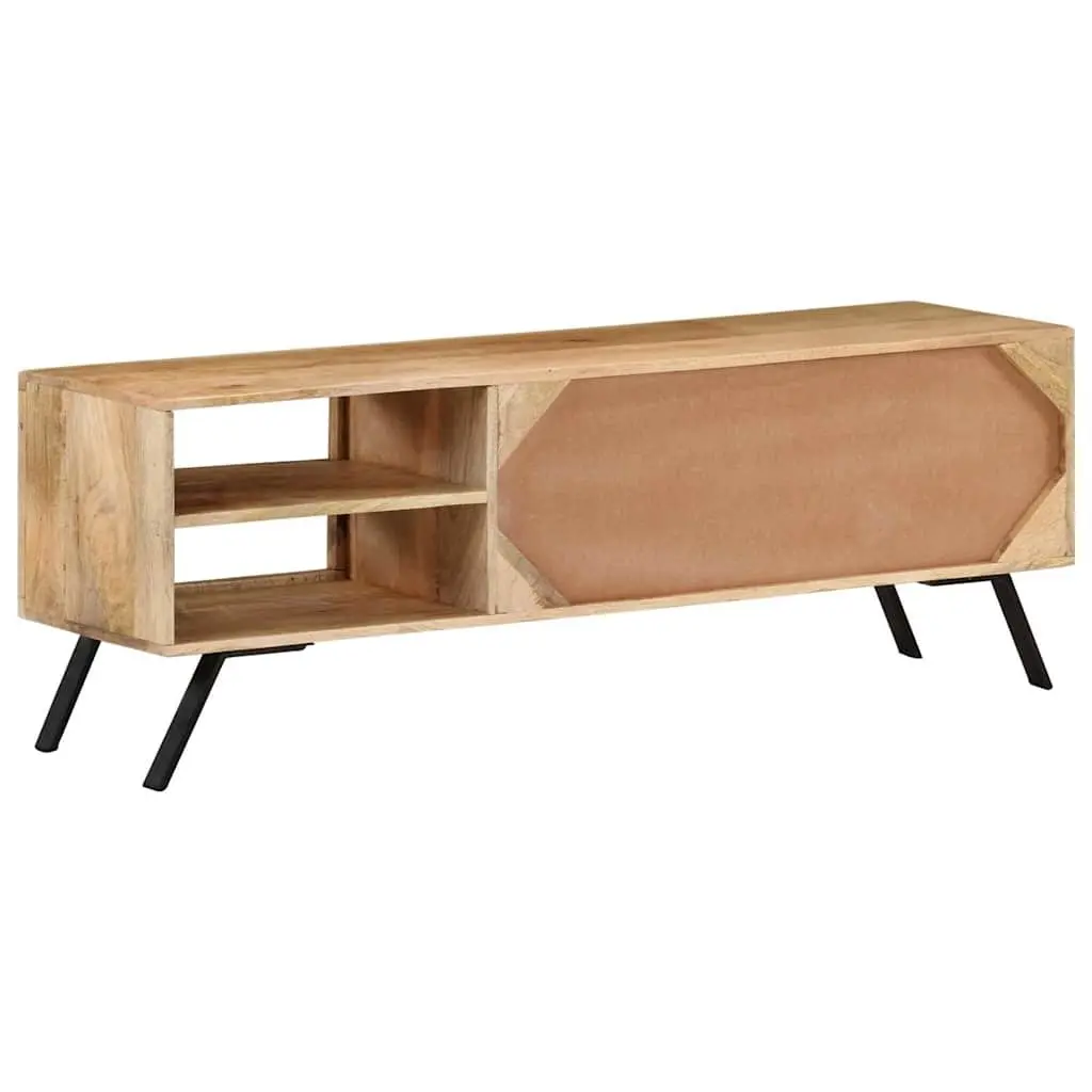 TV Cabinet 110x30x40 cm Solid Wood Beige Finish