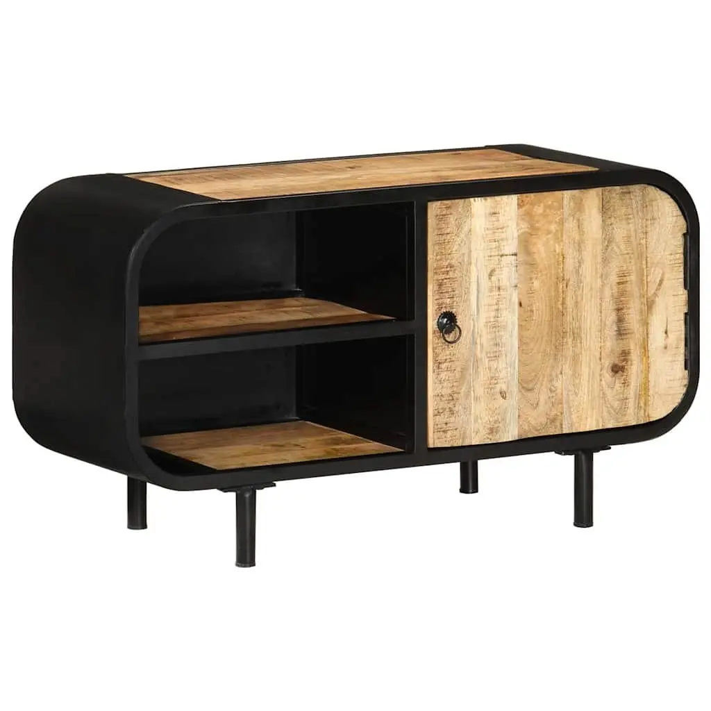 TV Cabinet Brown 90x30x48 cm Wooden Storage Unit Industrial Style
